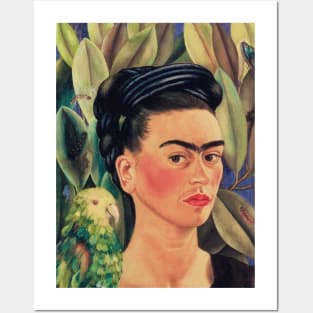 Self Portrait with Bonito by Frida Kahlo Posters and Art